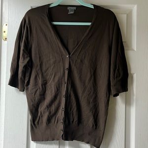 Ann Taylor brown short sleeve cardigan. XXL